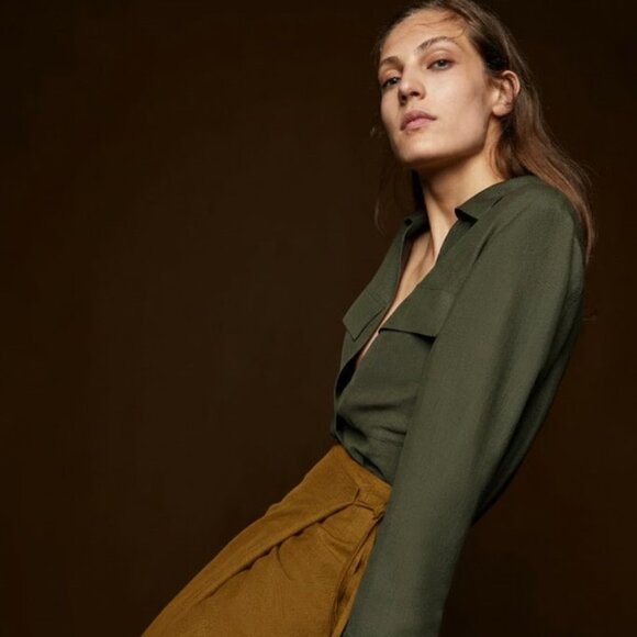 ZARA WOMAN STUDIO Shirt with Pockets Size M New With Tags $119 - Picture 5 of 12